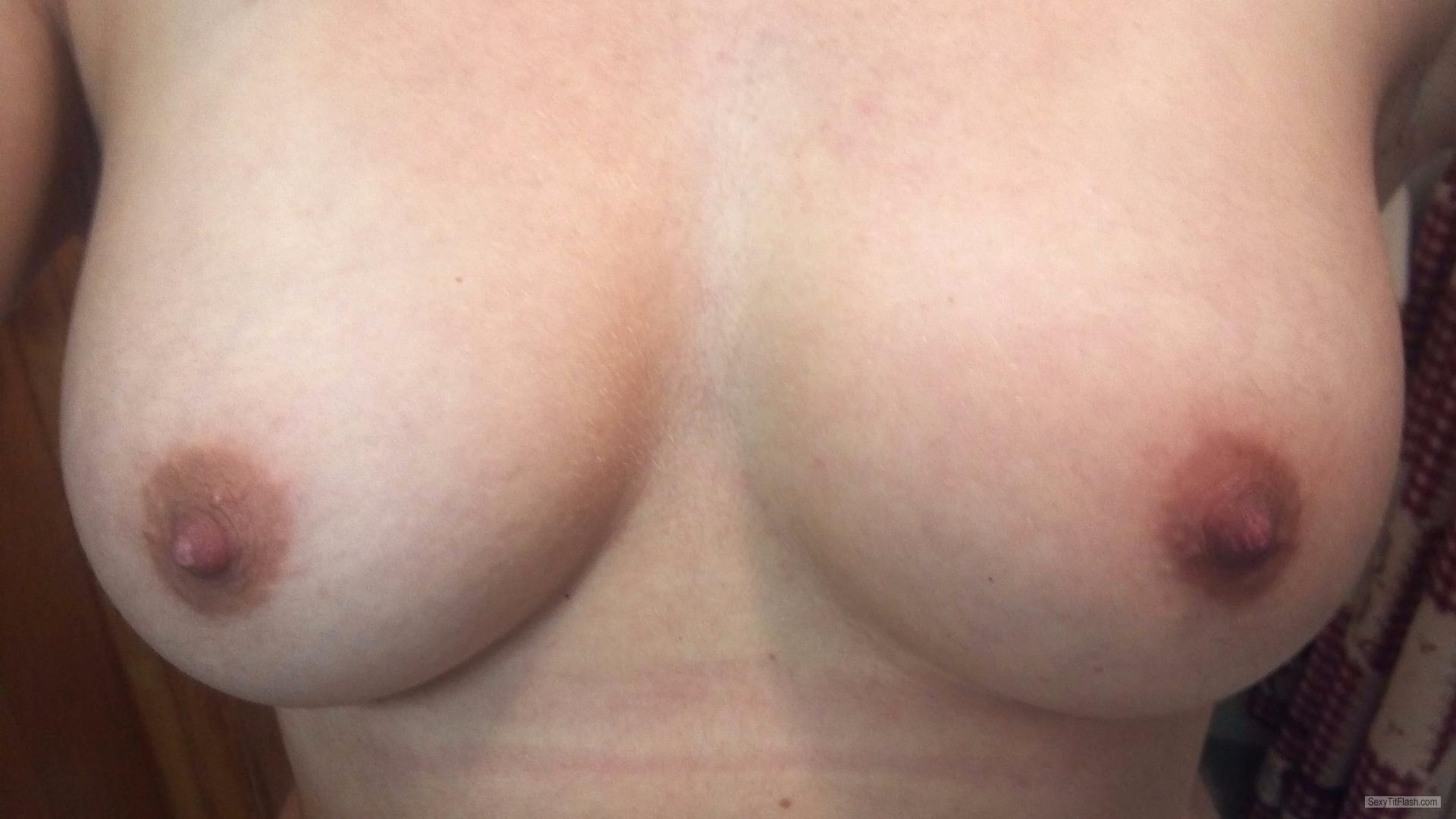 Tit Flash: Ex-Girlfriend's Medium Tits (Selfie) - Shep2015 from United States